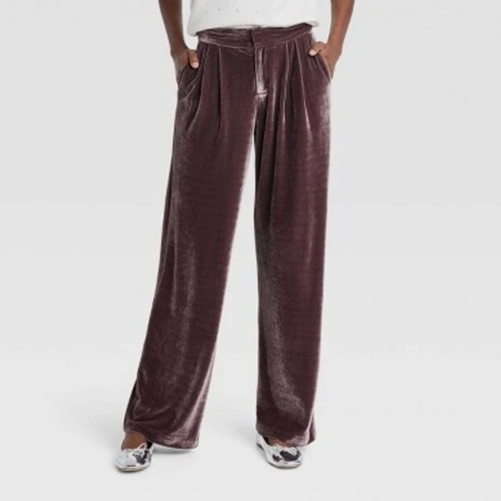 a new day Brown Velvet Wide-Leg Pants